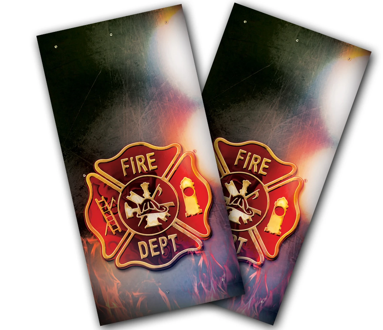 Fire Badge Cornhole Wraps - Set Of 2 1 Fire Badge Cornhole Wraps - Set Of 2