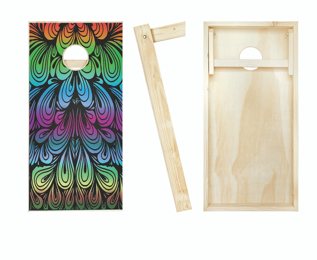 Rainbow Swirl Cornhole Set With Bags 3 Rainbow Swirl Cornhole Set With Bags - Image 3