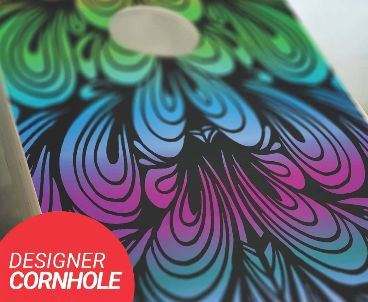 Rainbow Swirl Cornhole Set With Bags 2 Rainbow Swirl Cornhole Set With Bags - Image 2