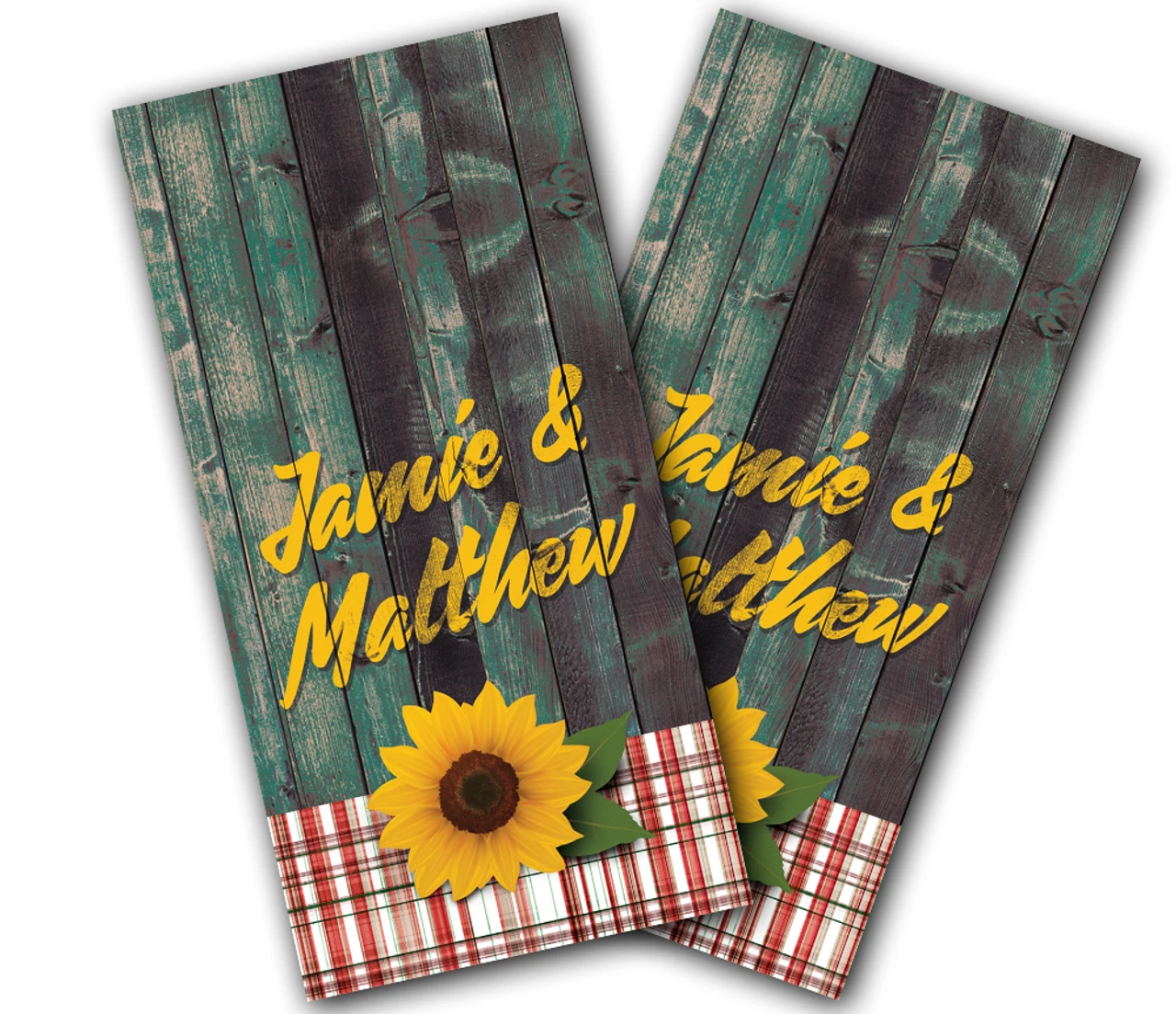Sunflower Couple Cornhole Wraps - Set Of 2 1 Sunflower Couple Cornhole Wraps - Set Of 2