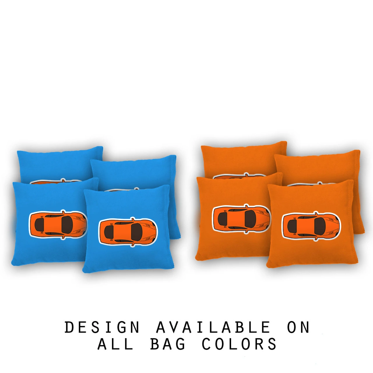 Orange Sports Car Cornhole Bags - Set Of 8 1 Orange Sports Car Cornhole Bags - Set Of 8