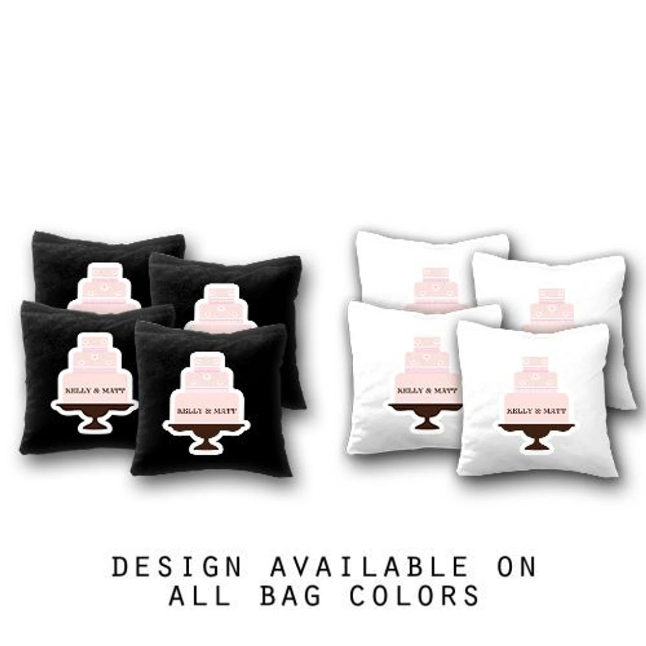 Custom Wedding Cake Cornhole Bags - Set Of 8 1 Custom Wedding Cake Cornhole Bags - Set Of 8