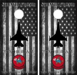 125th Fighter Squadron Cornhole Wraps - Set Of 2
