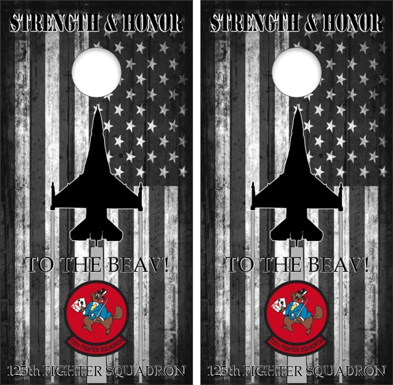 125th Fighter Squadron Cornhole Wraps - Set Of 2 1 125th Fighter Squadron Cornhole Wraps - Set Of 2