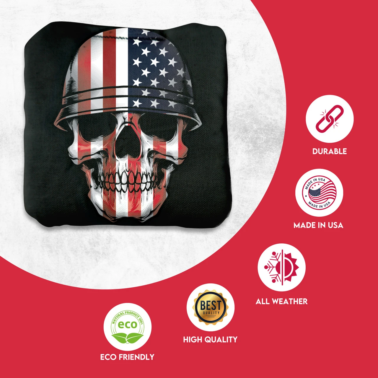 Soldier Flag Skull Professional Cornhole Bags - Set Of 8 2 Soldier Flag Skull Professional Cornhole Bags - Set Of 8 - Image 2