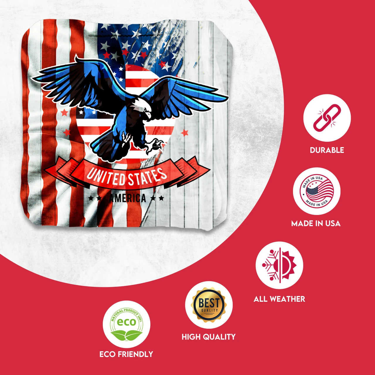 USA Eagle Flag Professional Cornhole Bags - Set Of 8 2 USA Eagle Flag Professional Cornhole Bags - Set Of 8 - Image 2