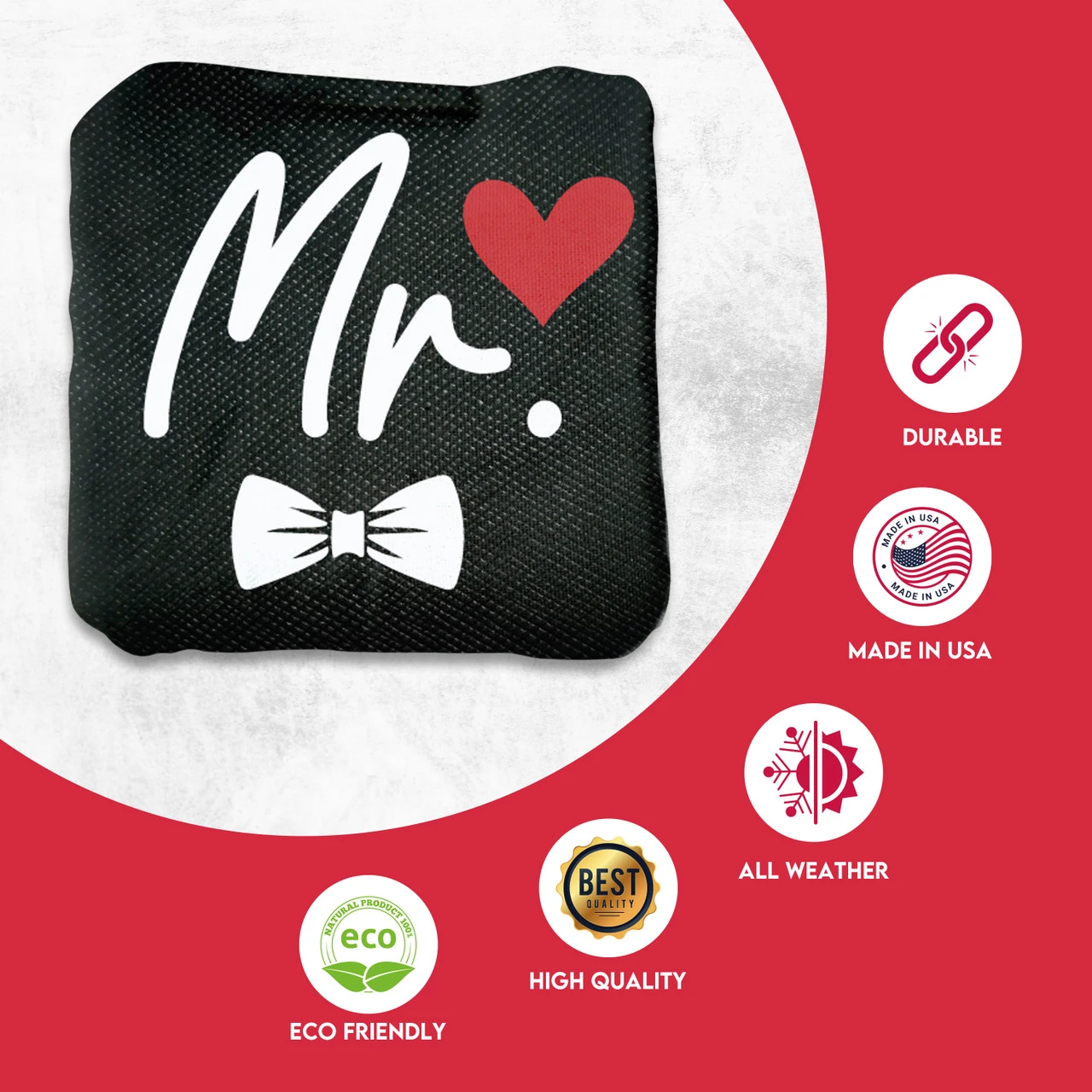 Mr. And Mrs. Professional Cornhole Bags - Set Of 8 2 Mr. And Mrs. Professional Cornhole Bags - Set Of 8 - Image 2
