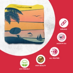 Orange Purple Dolphin Beach Professional Cornhole Bags - Set Of 8 9 Orange Purple Dolphin Beach Professional Cornhole Bags - Set Of 8 -Custom Cornhole 1 50253.1708186542