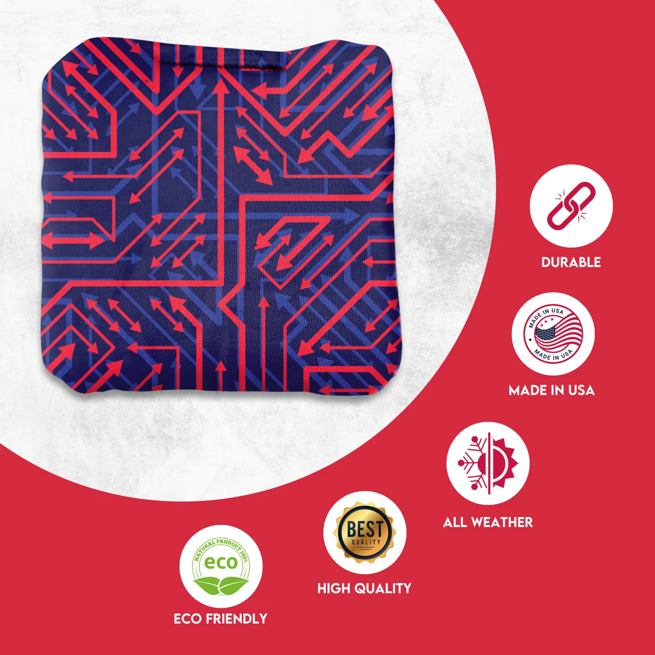 Red Yellow Tech Professional Cornhole Bags - Set Of 8 2 Red Yellow Tech Professional Cornhole Bags - Set Of 8 - Image 2