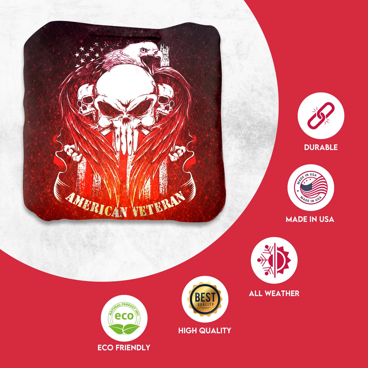 American Veteran Professional Cornhole Bags - Set Of 8 2 American Veteran Professional Cornhole Bags - Set Of 8 - Image 2