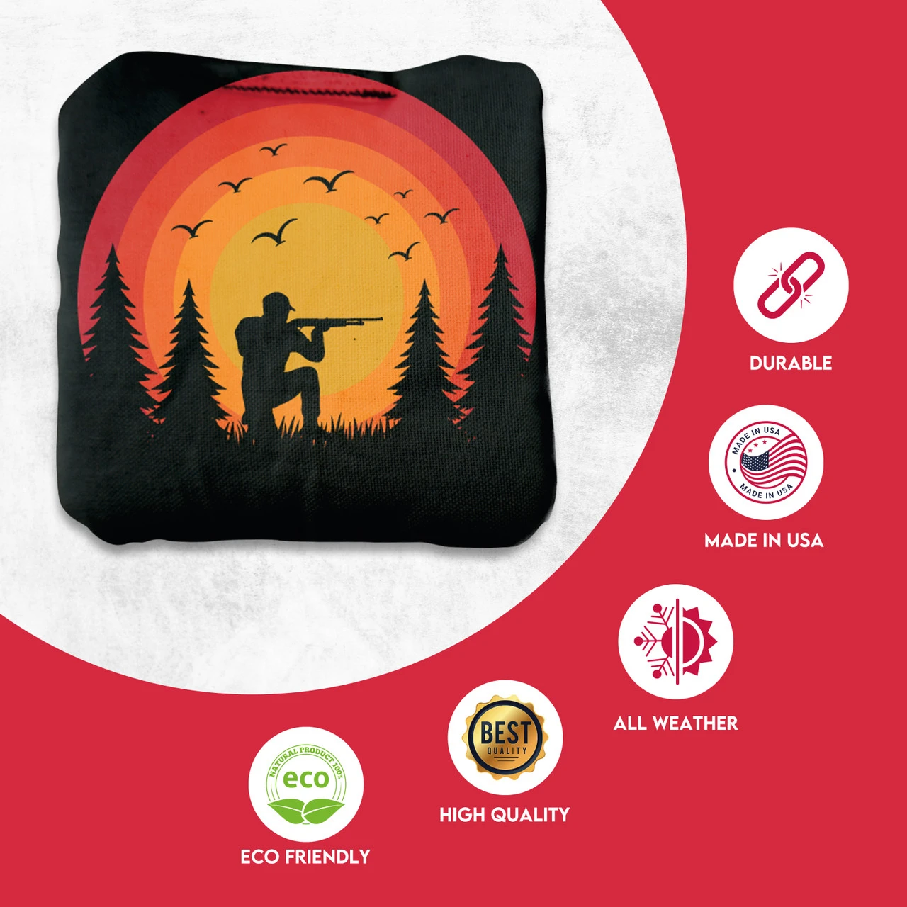 Red Purple Hunter Professional Cornhole Bags - Set Of 8 2 Red Purple Hunter Professional Cornhole Bags - Set Of 8 - Image 2