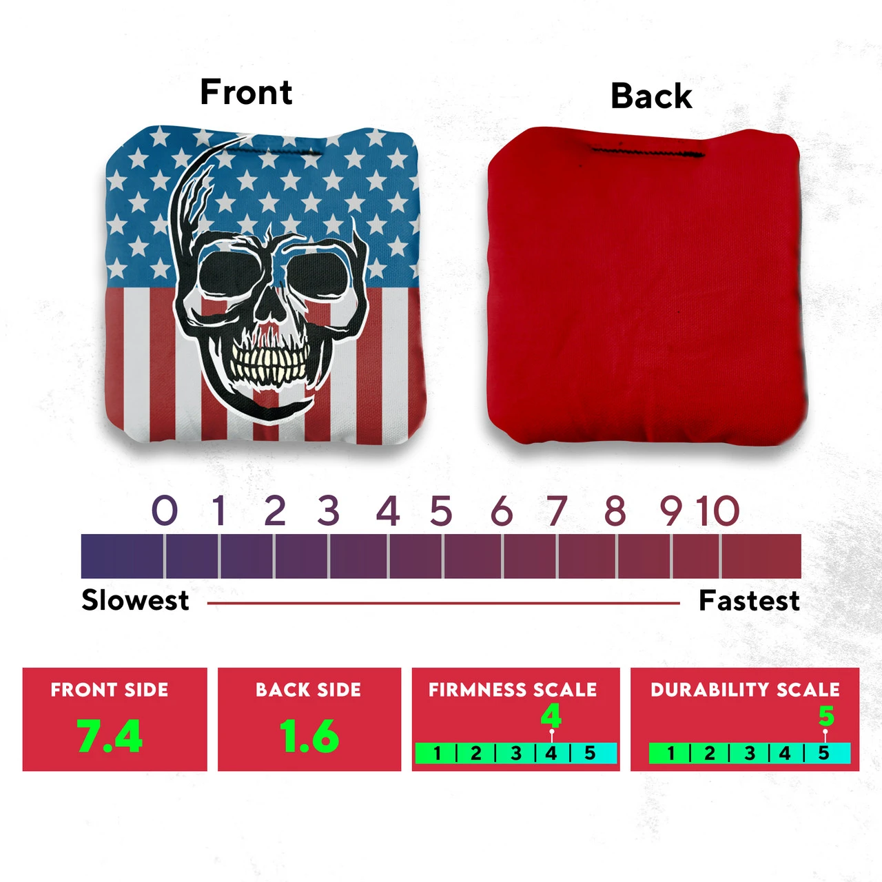 Skull Over Flag Professional Cornhole Bags - Set Of 8 4 Skull Over Flag Professional Cornhole Bags - Set Of 8 - Image 4