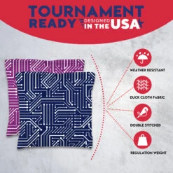 Blue Pink Purple Tech Tournament Cornhole Bags - Set Of 8 10 Blue Pink Purple Tech Tournament Cornhole Bags - Set Of 8 -Custom Cornhole 3 02139.1708643891