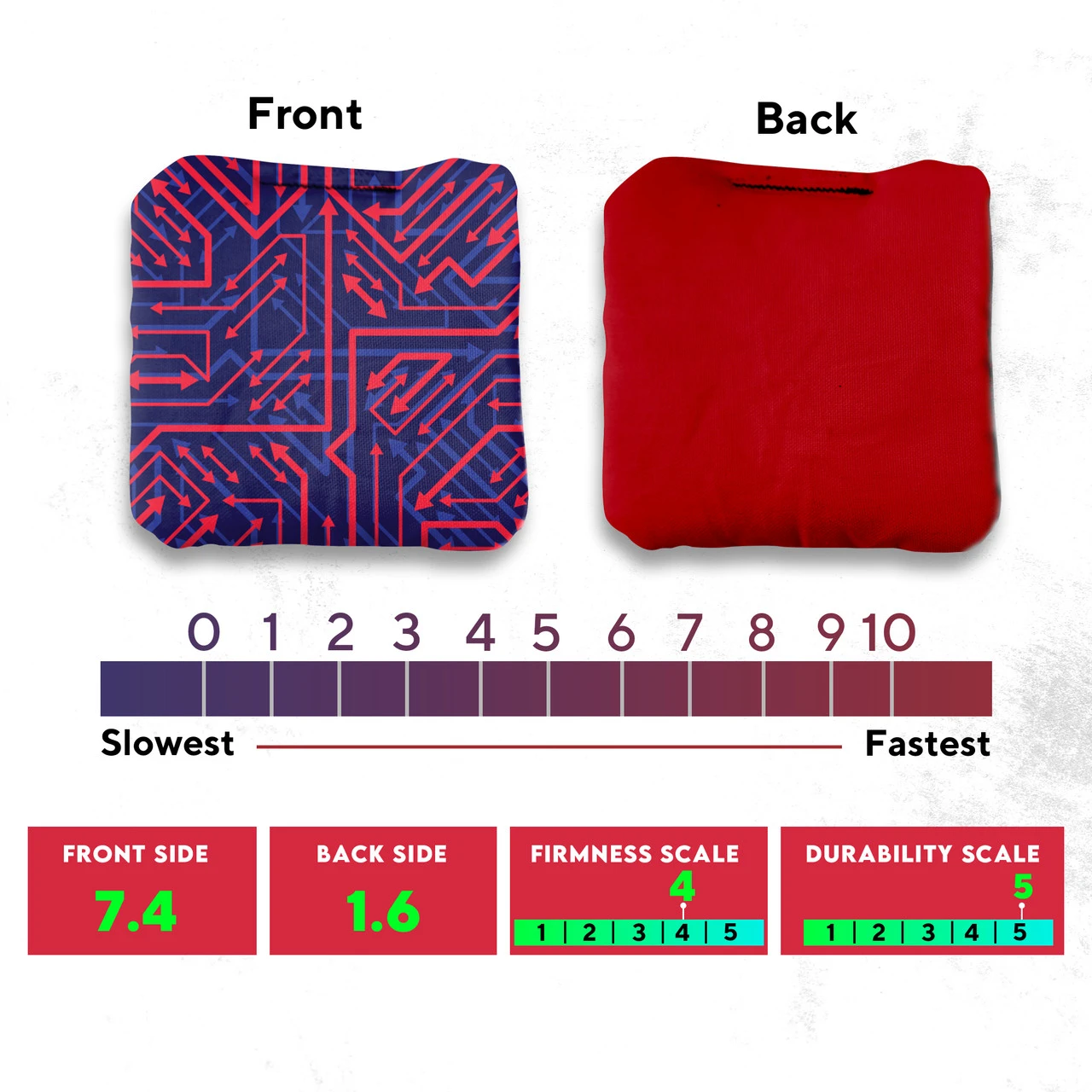 Red Yellow Tech Professional Cornhole Bags - Set Of 8 4 Red Yellow Tech Professional Cornhole Bags - Set Of 8 - Image 4