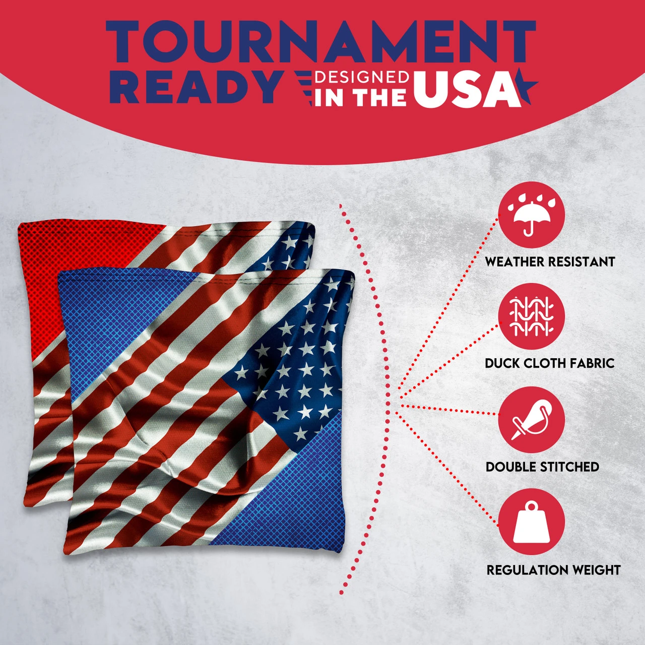 Sideway Flag Tournament Cornhole Bags - Set Of 8 5 Sideway Flag Tournament Cornhole Bags - Set Of 8 - Image 5