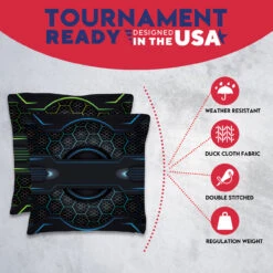 Blue Green Tech Tournament Cornhole Bags - Set Of 8 10 Blue Green Tech Tournament Cornhole Bags - Set Of 8 -Custom Cornhole 3 16510.1708643701