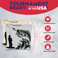 White Brown Fish Tournament Cornhole Bags - Set Of 8 10 White Brown Fish Tournament Cornhole Bags - Set Of 8 -Custom Cornhole 3 35685.1708224709
