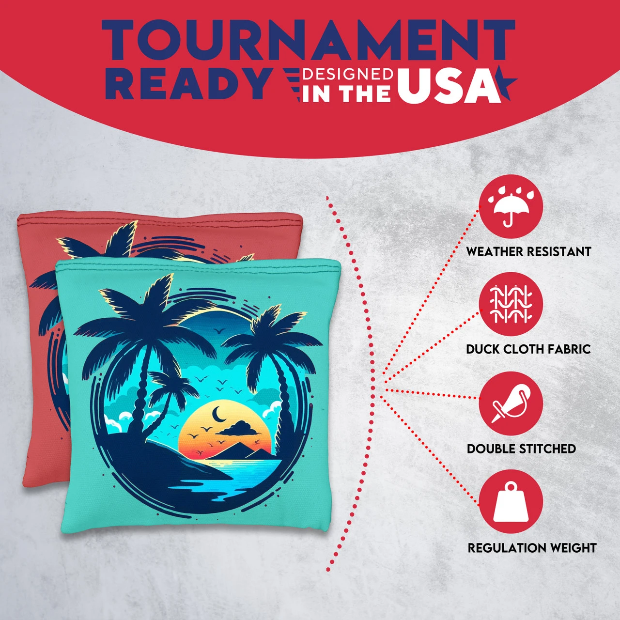 Beach Circle Tournament Cornhole Bags - Set Of 8 5 Beach Circle Tournament Cornhole Bags - Set Of 8 - Image 5