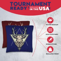Red Blue Deer Tournament Cornhole Bags - Set Of 8 -Custom Cornhole 3 43805.1708293775