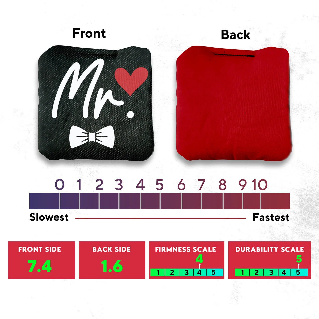 Mr. And Mrs. Professional Cornhole Bags - Set Of 8 4 Mr. And Mrs. Professional Cornhole Bags - Set Of 8 - Image 4