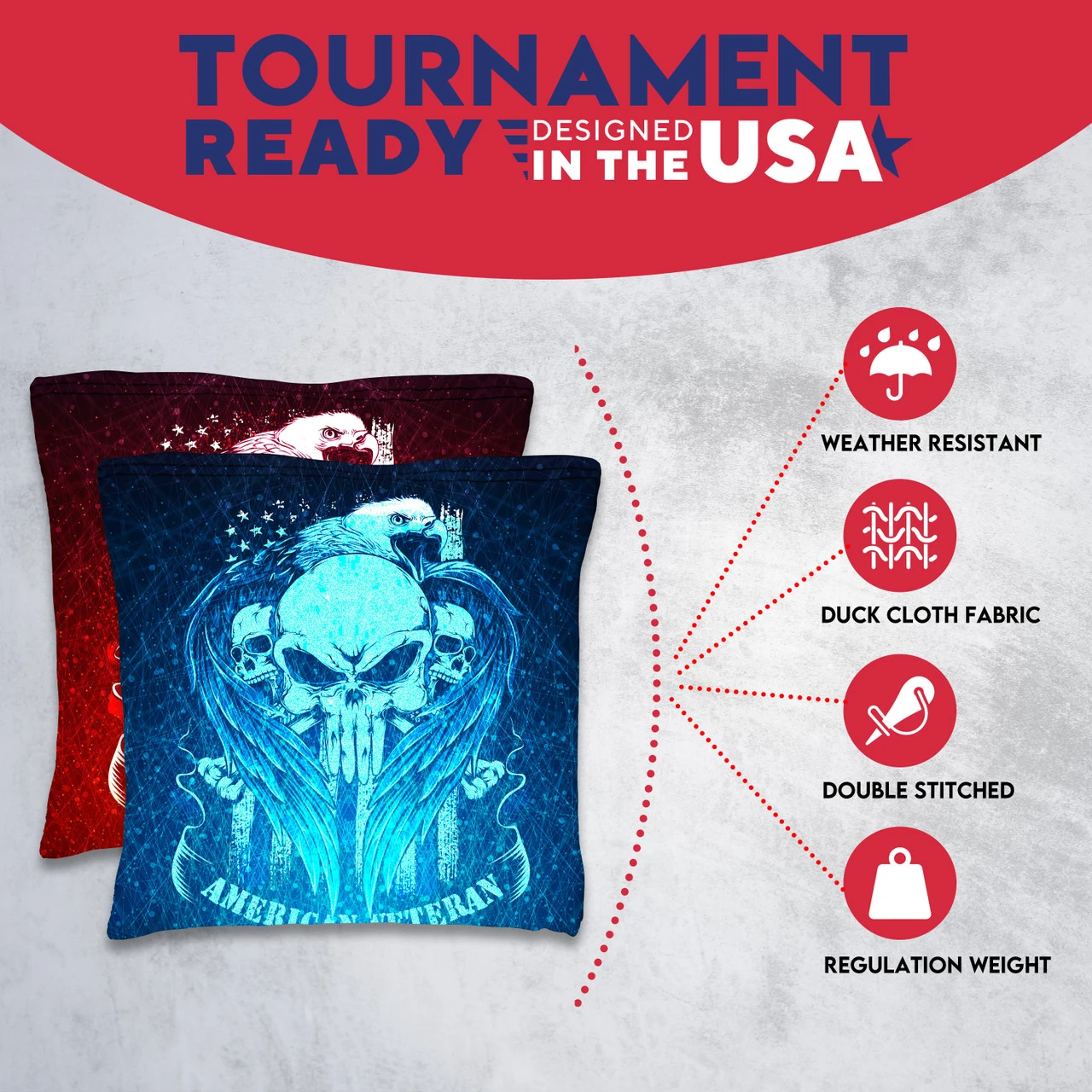 American Veteran Tournament Cornhole Bags - Set Of 8 5 American Veteran Tournament Cornhole Bags - Set Of 8 - Image 5