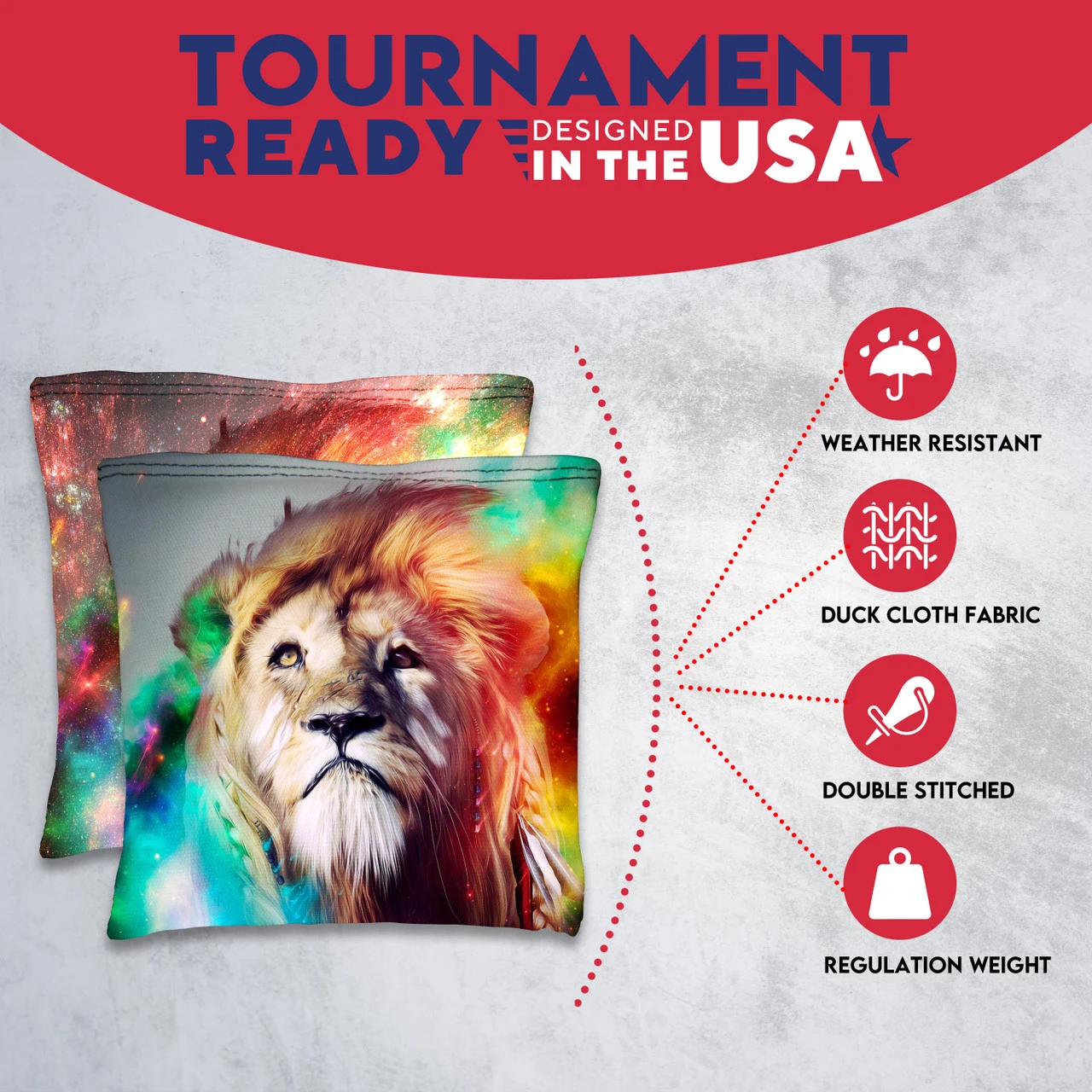 Colored Lion Tournament Cornhole Bags - Set Of 8 5 Colored Lion Tournament Cornhole Bags - Set Of 8 - Image 5