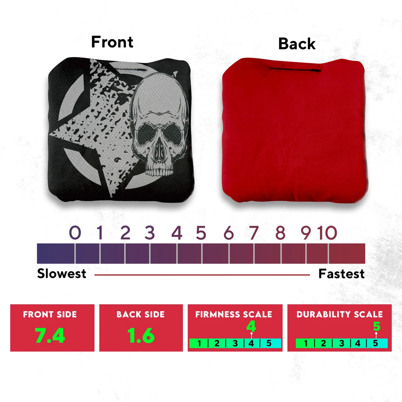 Black Green Star Skull Professional Cornhole Bags - Set Of 8 4 Black Green Star Skull Professional Cornhole Bags - Set Of 8 - Image 4