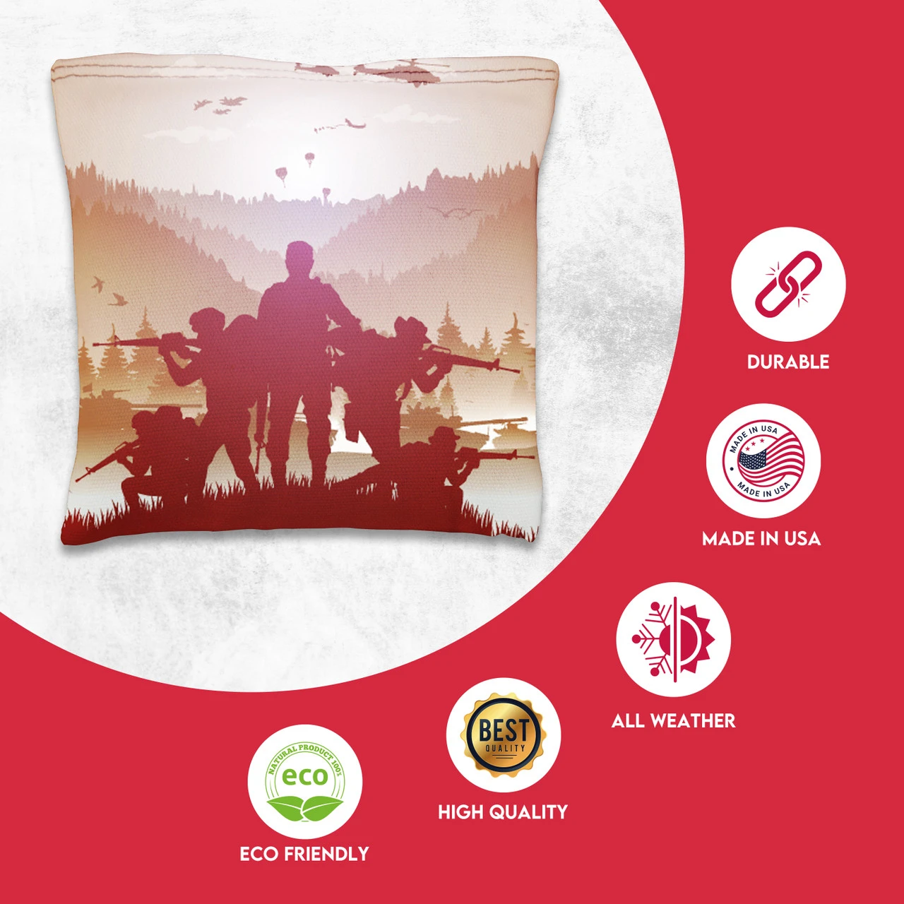 Red Blue Squad Tournament Cornhole Bags - Set Of 8 2 Red Blue Squad Tournament Cornhole Bags - Set Of 8 - Image 2