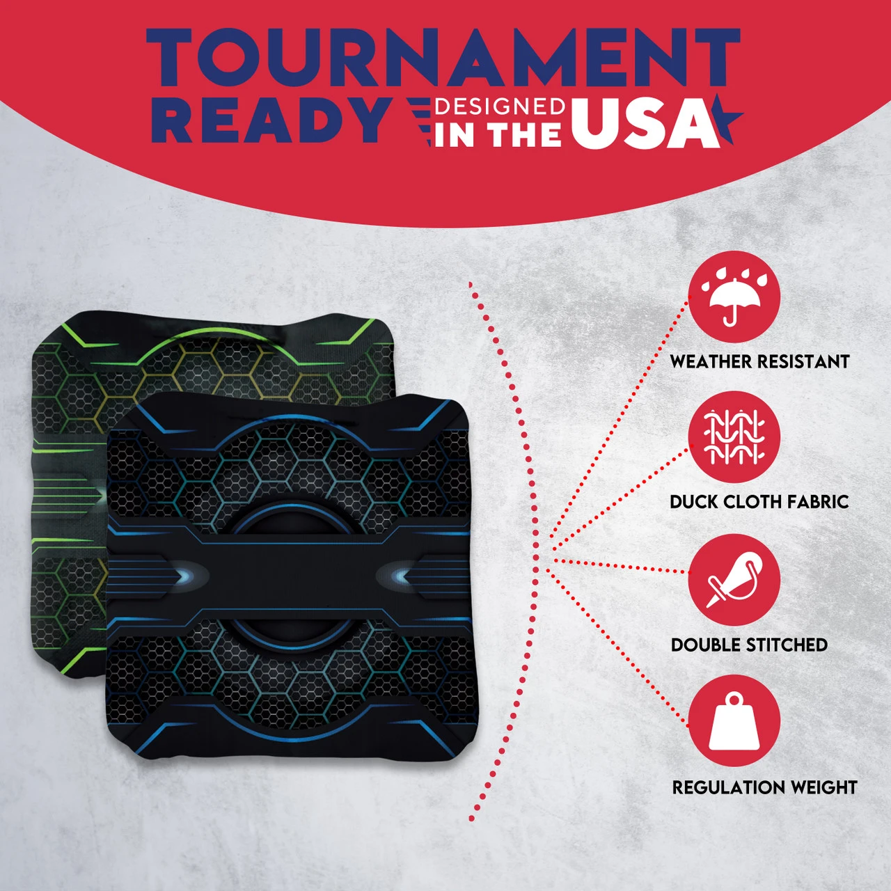 Blue Green Tech Professional Cornhole Bags - Set Of 8 5 Blue Green Tech Professional Cornhole Bags - Set Of 8 - Image 5