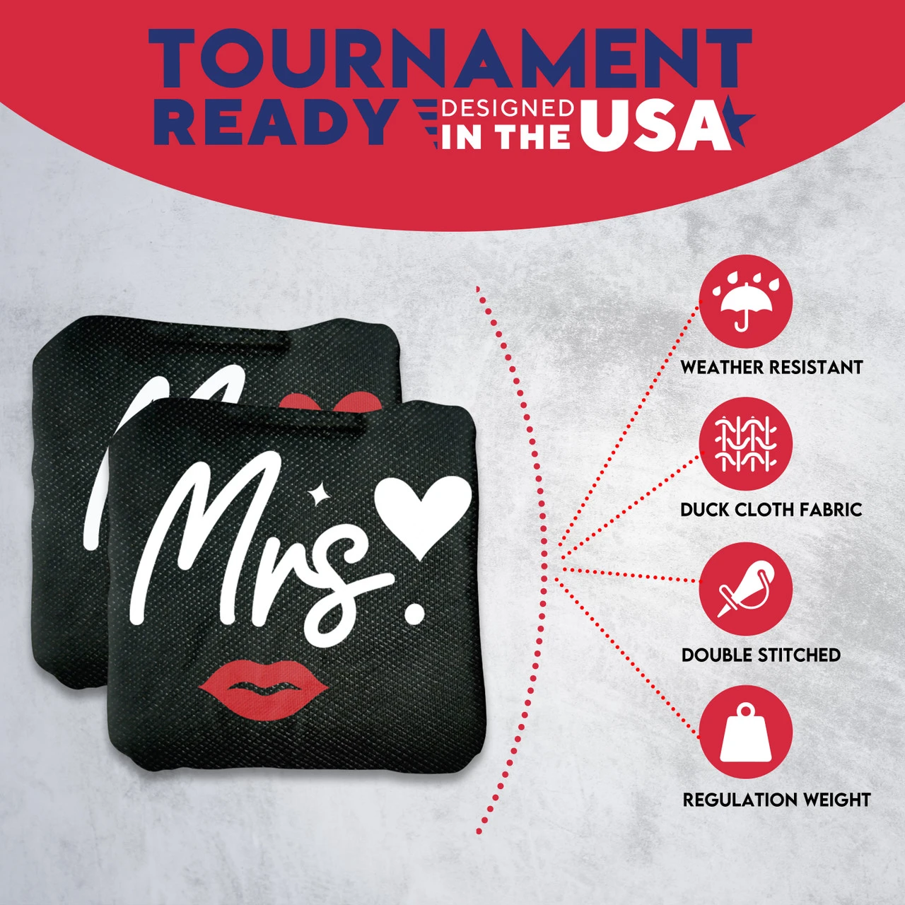 Mr. And Mrs. Professional Cornhole Bags - Set Of 8 5 Mr. And Mrs. Professional Cornhole Bags - Set Of 8 - Image 5