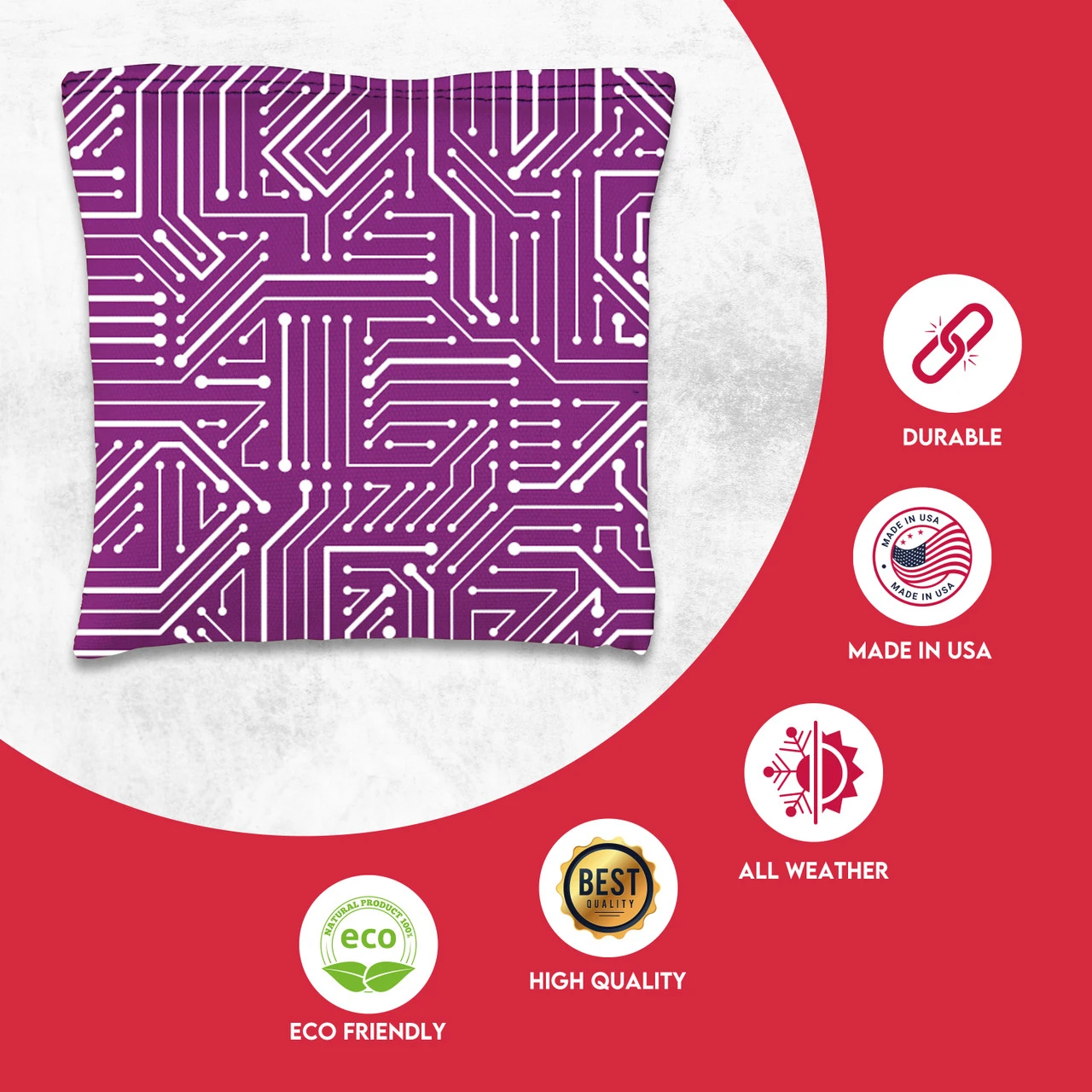 Blue Pink Purple Tech Tournament Cornhole Bags - Set Of 8 2 Blue Pink Purple Tech Tournament Cornhole Bags - Set Of 8 - Image 2