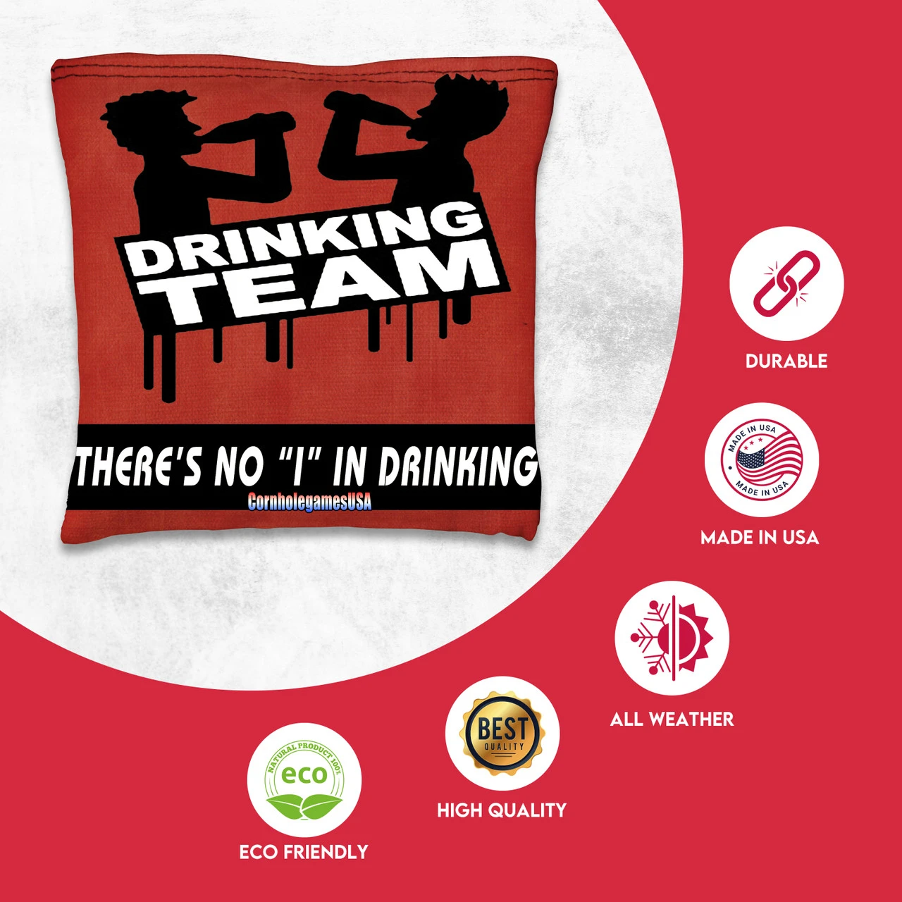 Drinking Team Tournament Cornhole Bags - Set Of 8 2 Drinking Team Tournament Cornhole Bags - Set Of 8 - Image 2