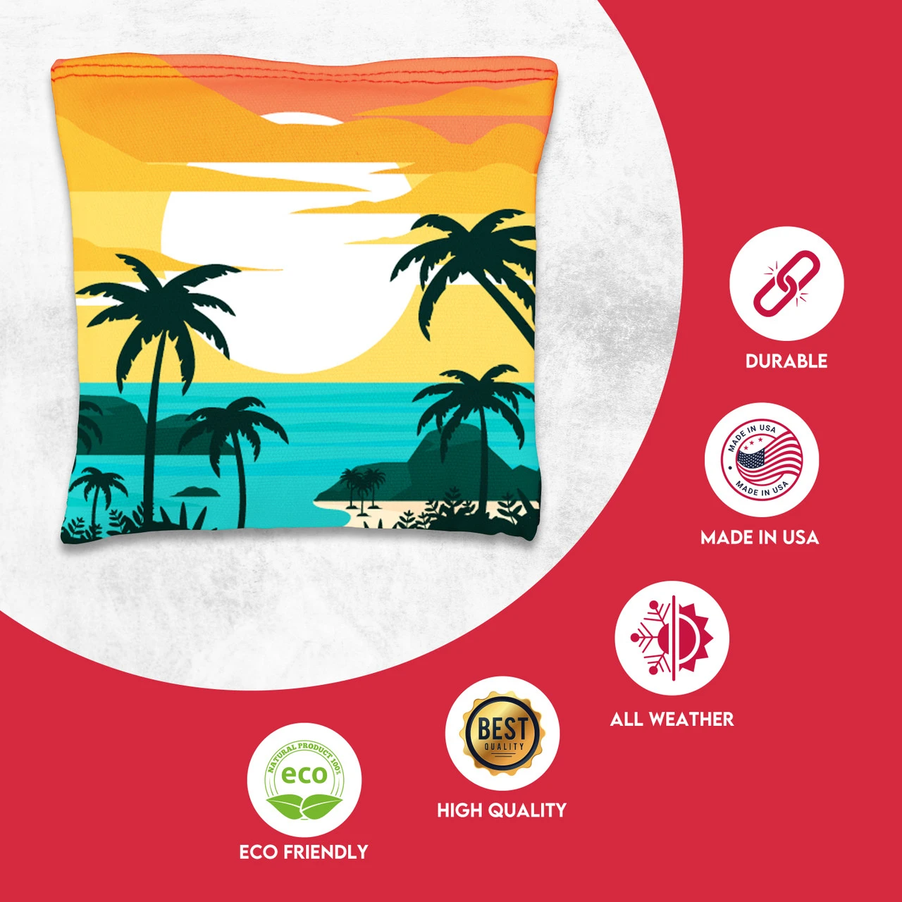 Blue Green Water Beach Tournament Cornhole Bags - Set Of 8 2 Blue Green Water Beach Tournament Cornhole Bags - Set Of 8 - Image 2