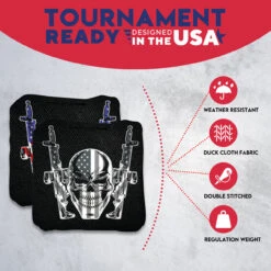 Flag Skull Guns Professional Cornhole Bags - Set Of 8 -Custom Cornhole 4 59844.1707354318