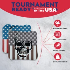 Skull Over Flag Professional Cornhole Bags - Set Of 8 10 Skull Over Flag Professional Cornhole Bags - Set Of 8 -Custom Cornhole 4 61517.1707354651