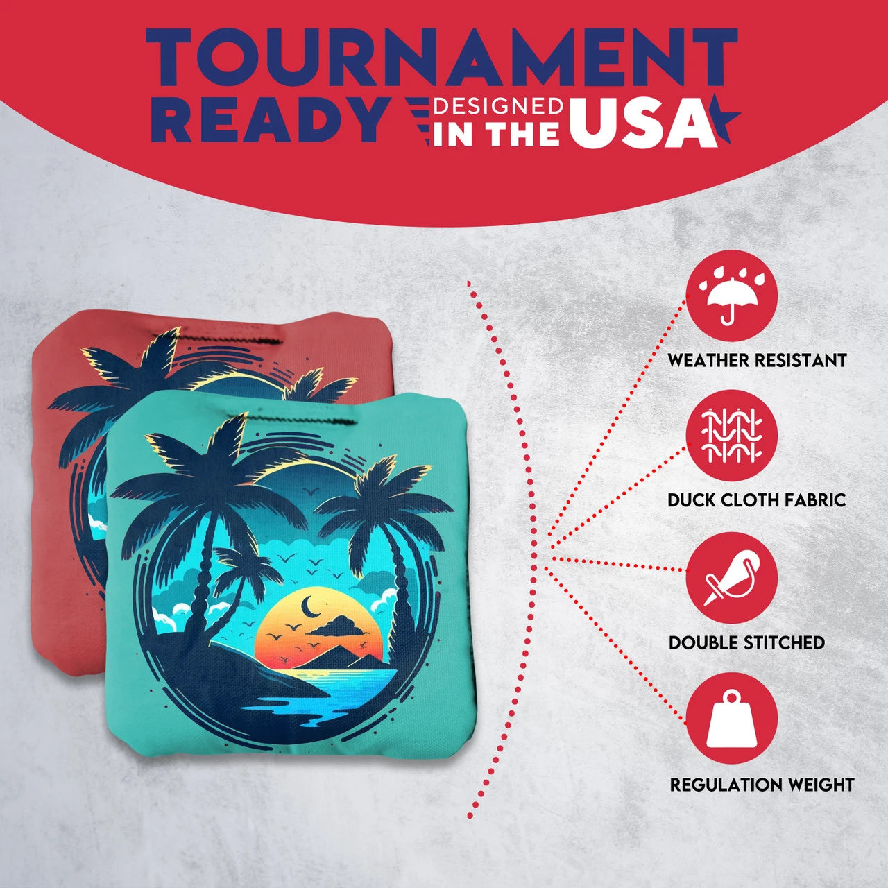 Beach Circle Professional Cornhole Bags - Set Of 8 5 Beach Circle Professional Cornhole Bags - Set Of 8 - Image 5