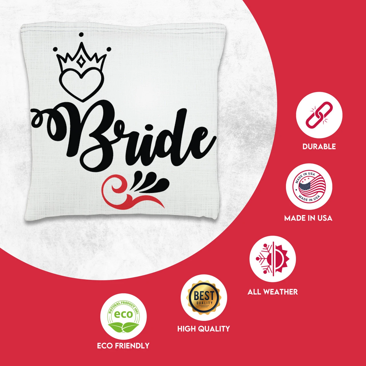Bride Groom Tournament Cornhole Bags - Set Of 8 2 Bride Groom Tournament Cornhole Bags - Set Of 8 - Image 2
