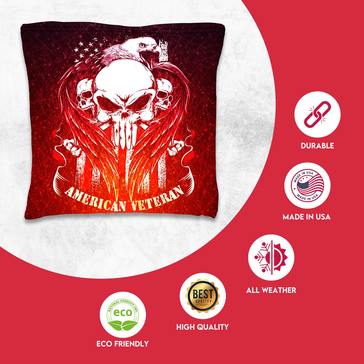 American Veteran Tournament Cornhole Bags - Set Of 8 2 American Veteran Tournament Cornhole Bags - Set Of 8 - Image 2