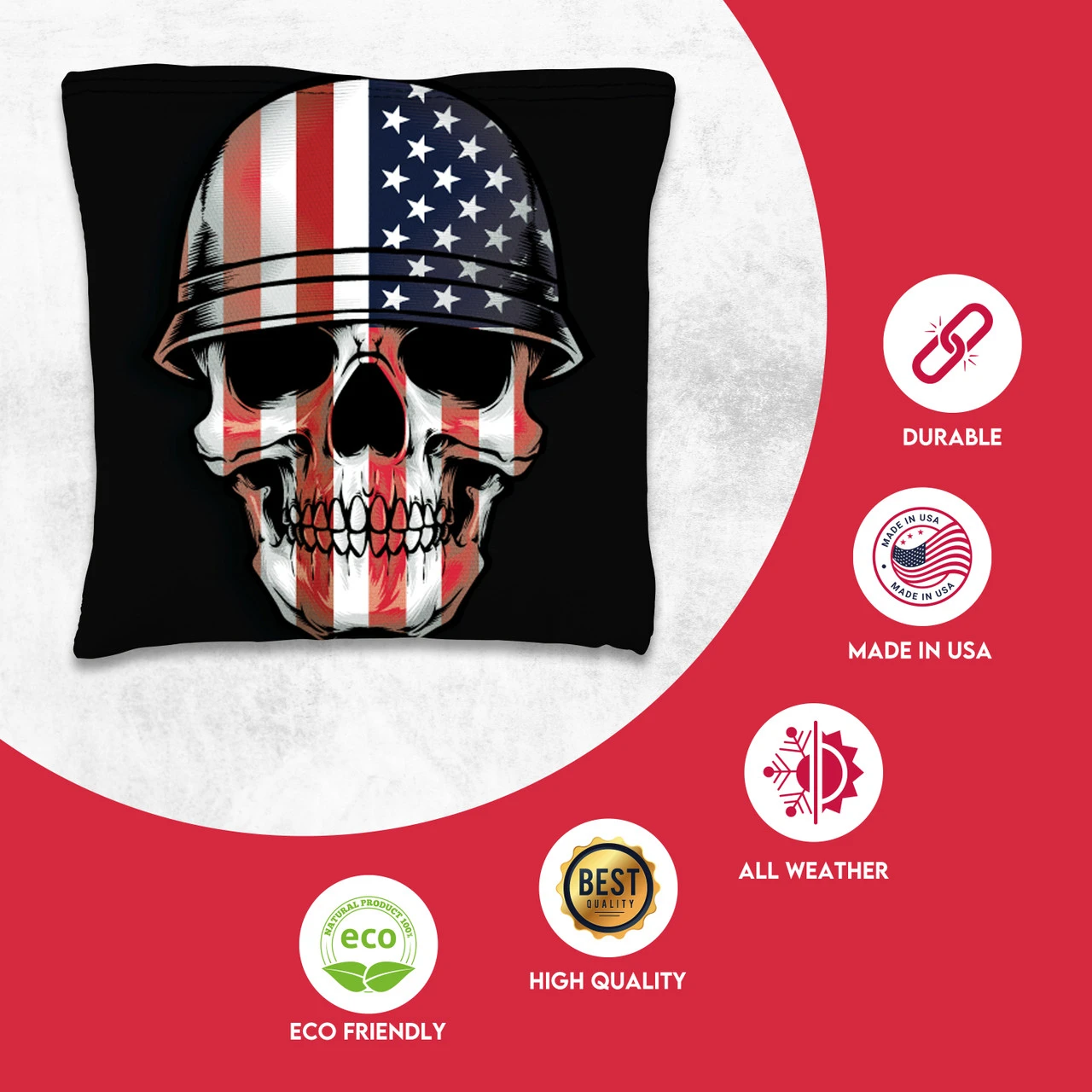 Soldier Flag Skull Tournament Cornhole Bags - Set Of 8 2 Soldier Flag Skull Tournament Cornhole Bags - Set Of 8 - Image 2