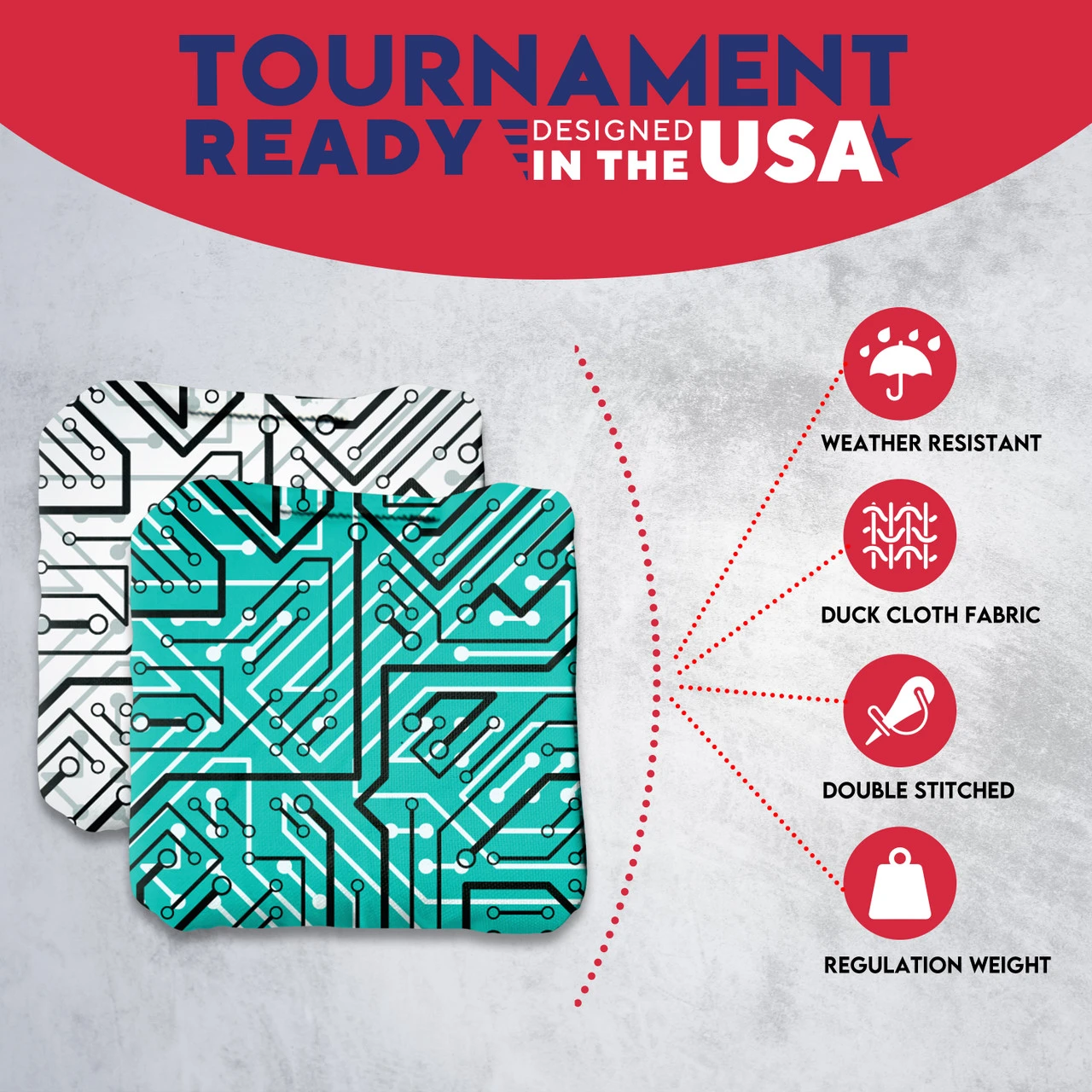 White Aqua Tech Professional Cornhole Bags - Set Of 8 5 White Aqua Tech Professional Cornhole Bags - Set Of 8 - Image 5