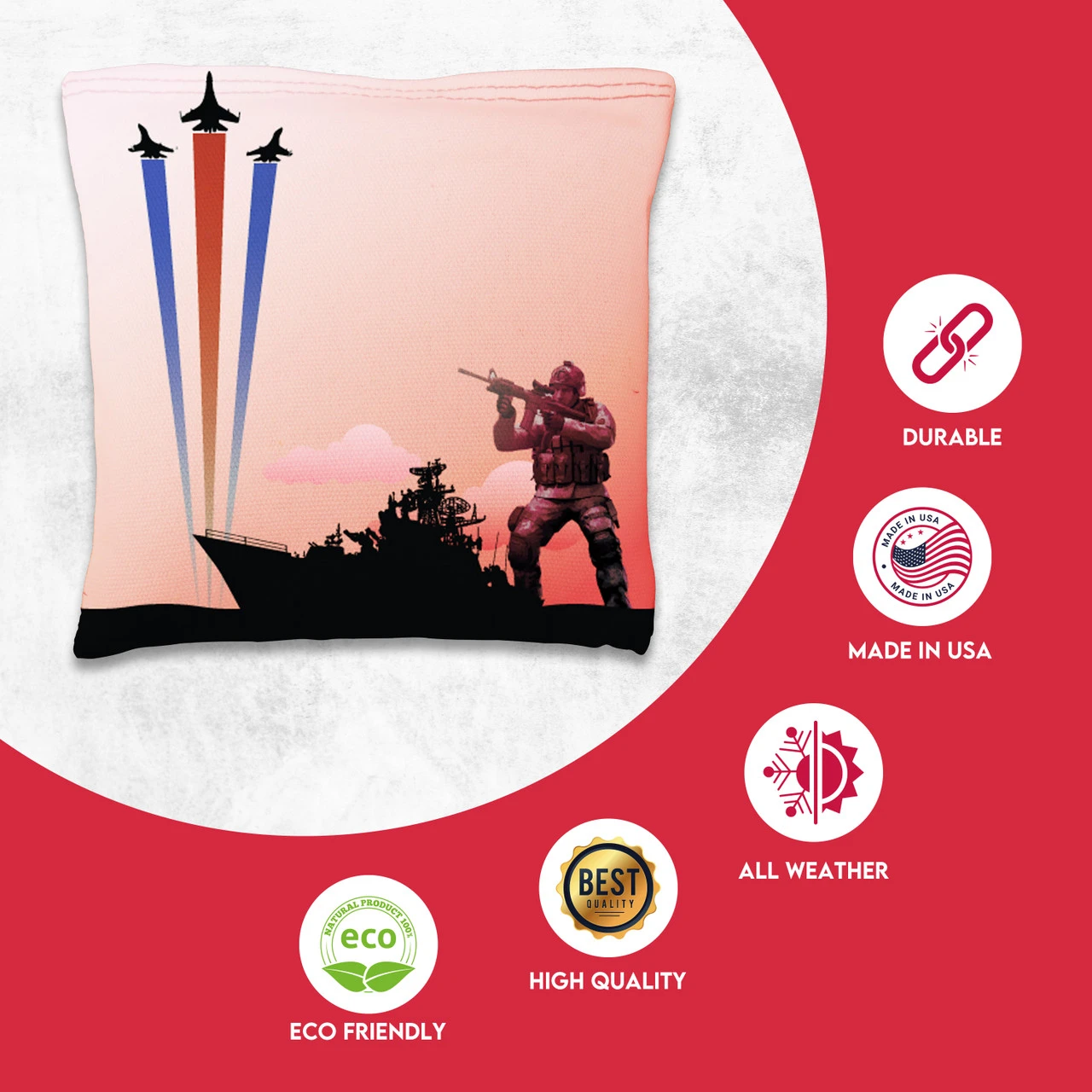 Battleship Soldier Tournament Cornhole Bags - Set Of 8 2 Battleship Soldier Tournament Cornhole Bags - Set Of 8 - Image 2