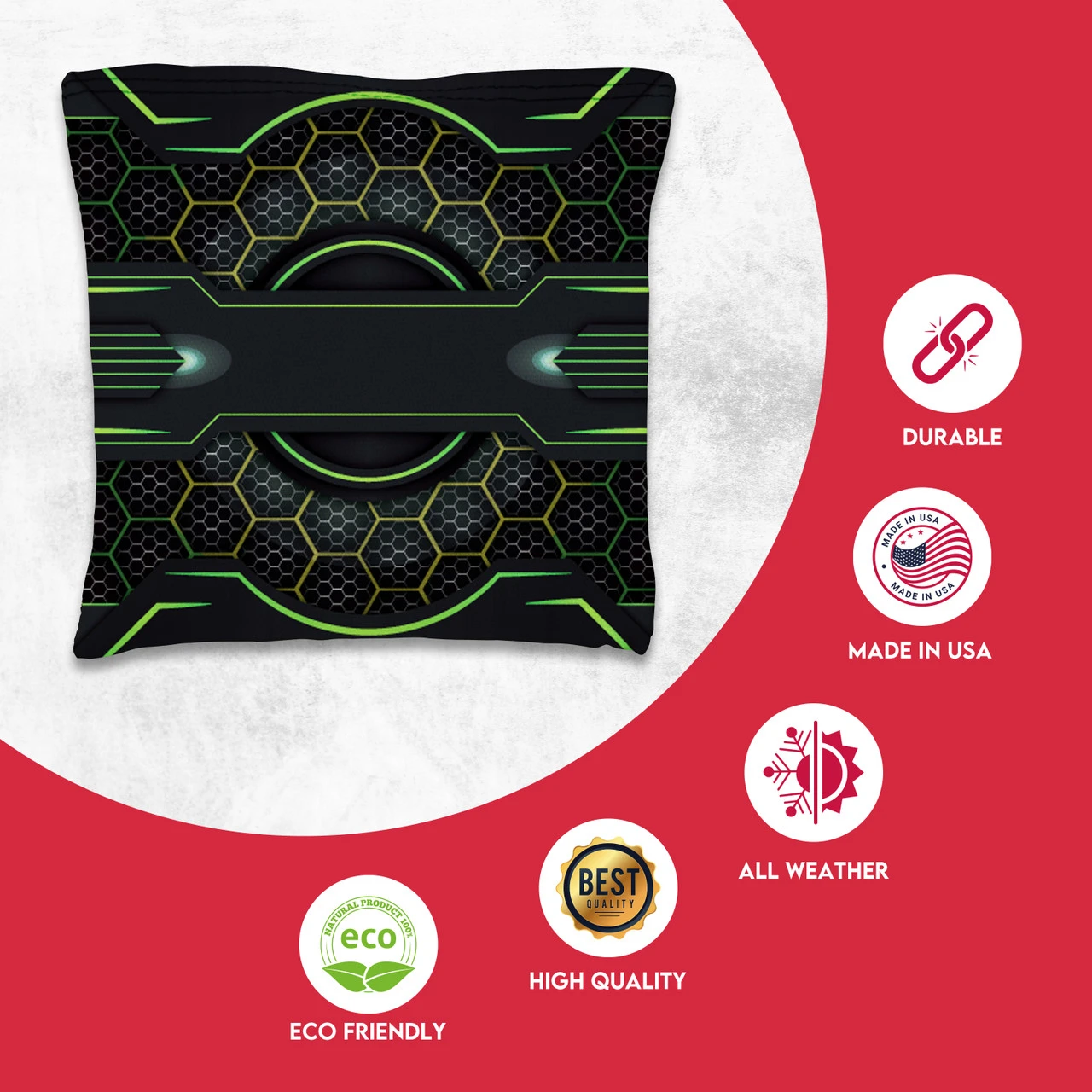 Blue Green Tech Tournament Cornhole Bags - Set Of 8 2 Blue Green Tech Tournament Cornhole Bags - Set Of 8 - Image 2