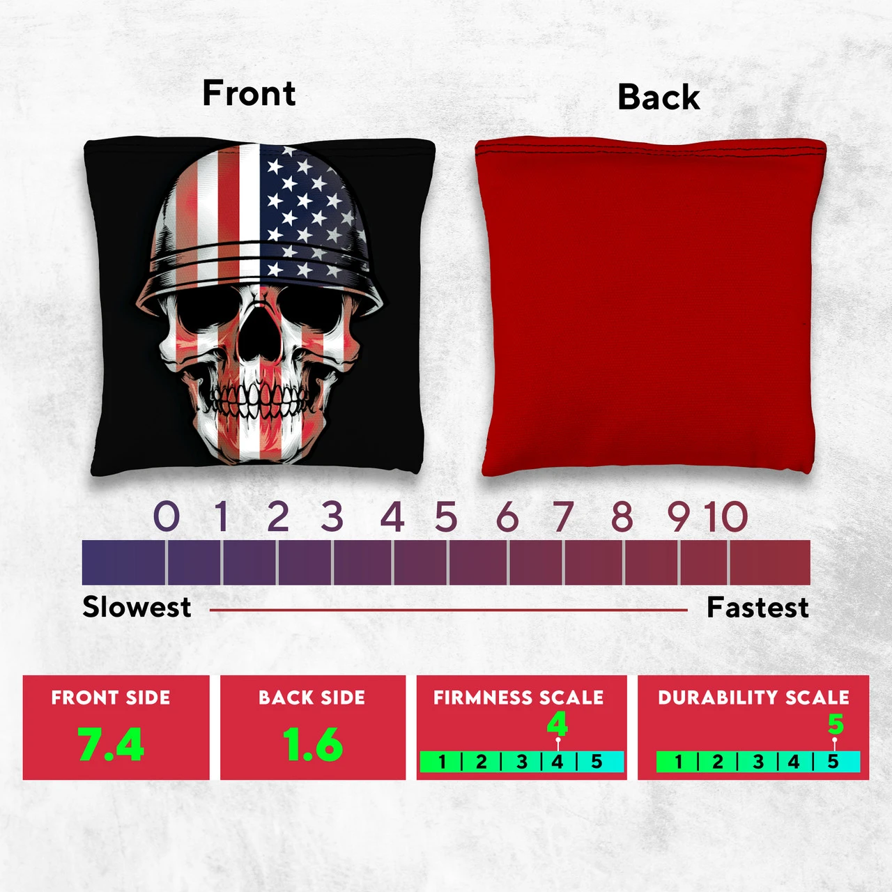 Soldier Flag Skull Tournament Cornhole Bags - Set Of 8 4 Soldier Flag Skull Tournament Cornhole Bags - Set Of 8 - Image 4
