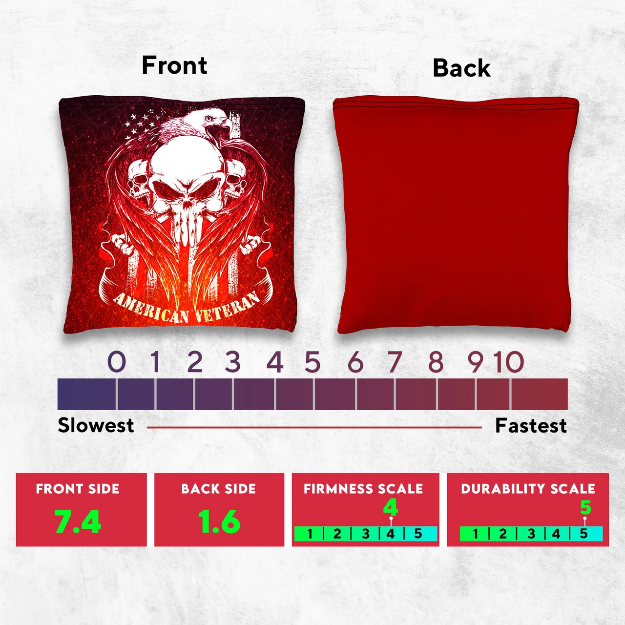 American Veteran Tournament Cornhole Bags - Set Of 8 4 American Veteran Tournament Cornhole Bags - Set Of 8 - Image 4