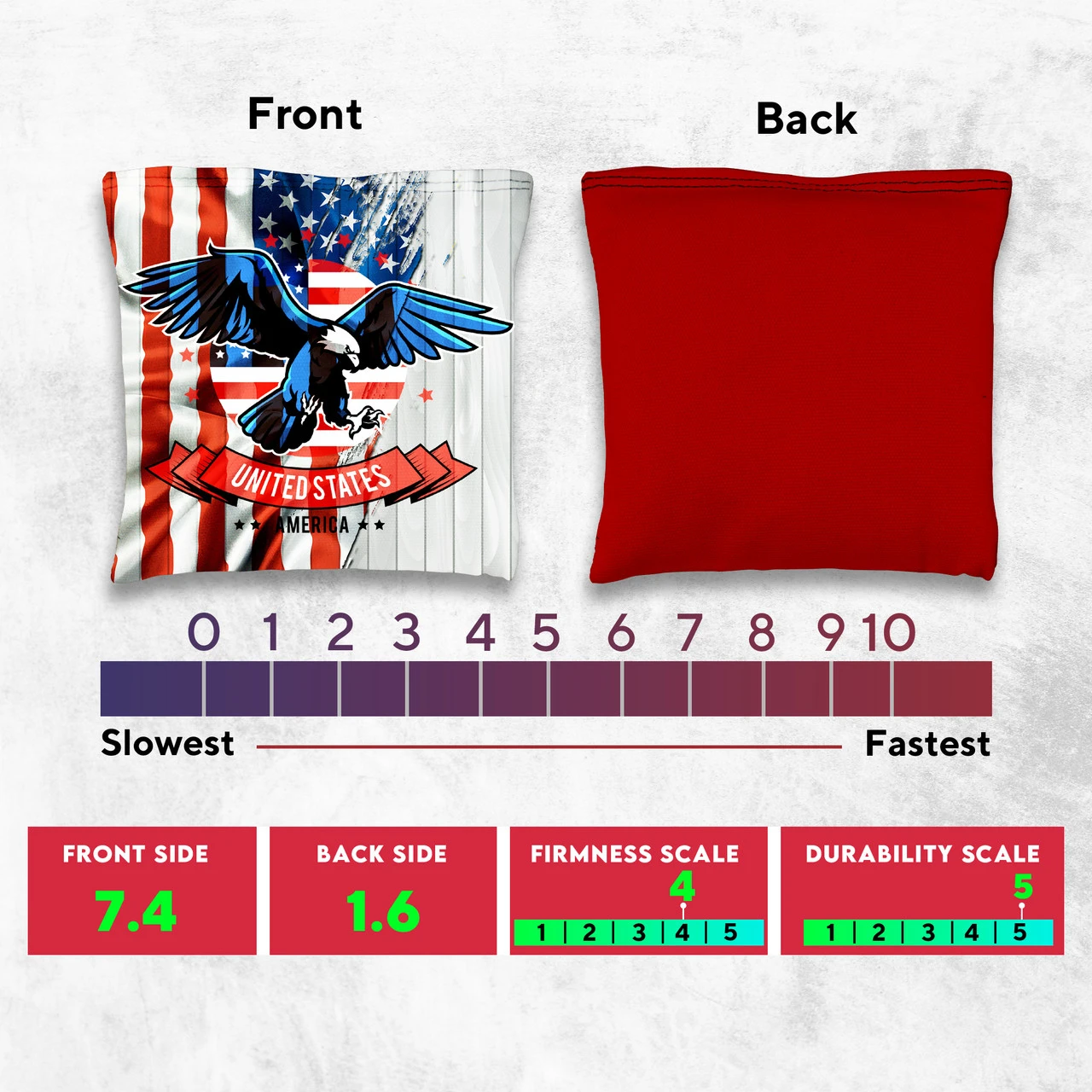 USA Eagle Flag Tournament Cornhole Bags - Set Of 8 4 USA Eagle Flag Tournament Cornhole Bags - Set Of 8 - Image 4