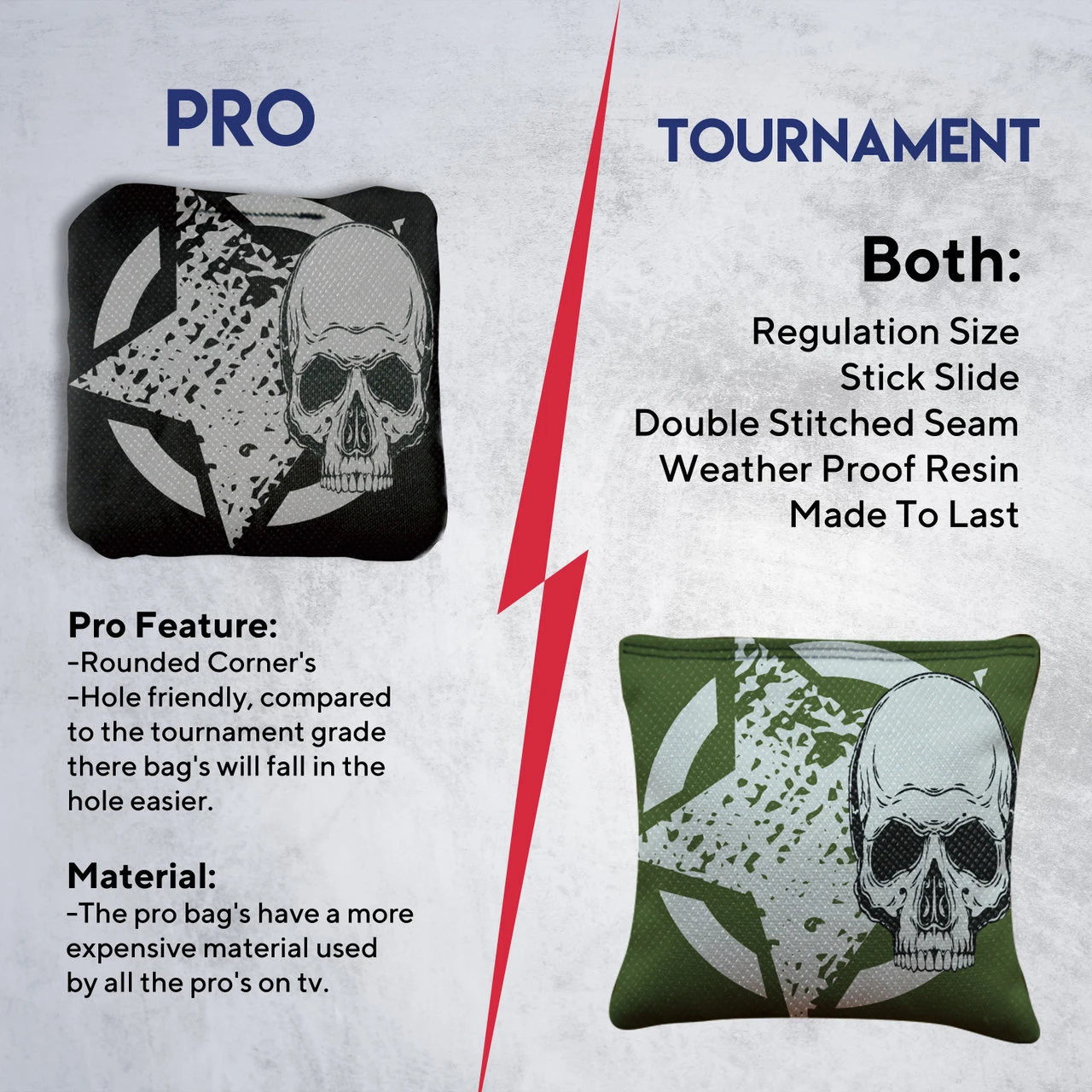 Black Green Star Skull Professional Cornhole Bags - Set Of 8 6 Black Green Star Skull Professional Cornhole Bags - Set Of 8 - Image 6