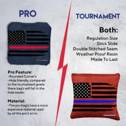 Blue Line Red Line Tournament Cornhole Bags - Set Of 8 11 Blue Line Red Line Tournament Cornhole Bags - Set Of 8 -Custom Cornhole 6 02555.1708223169