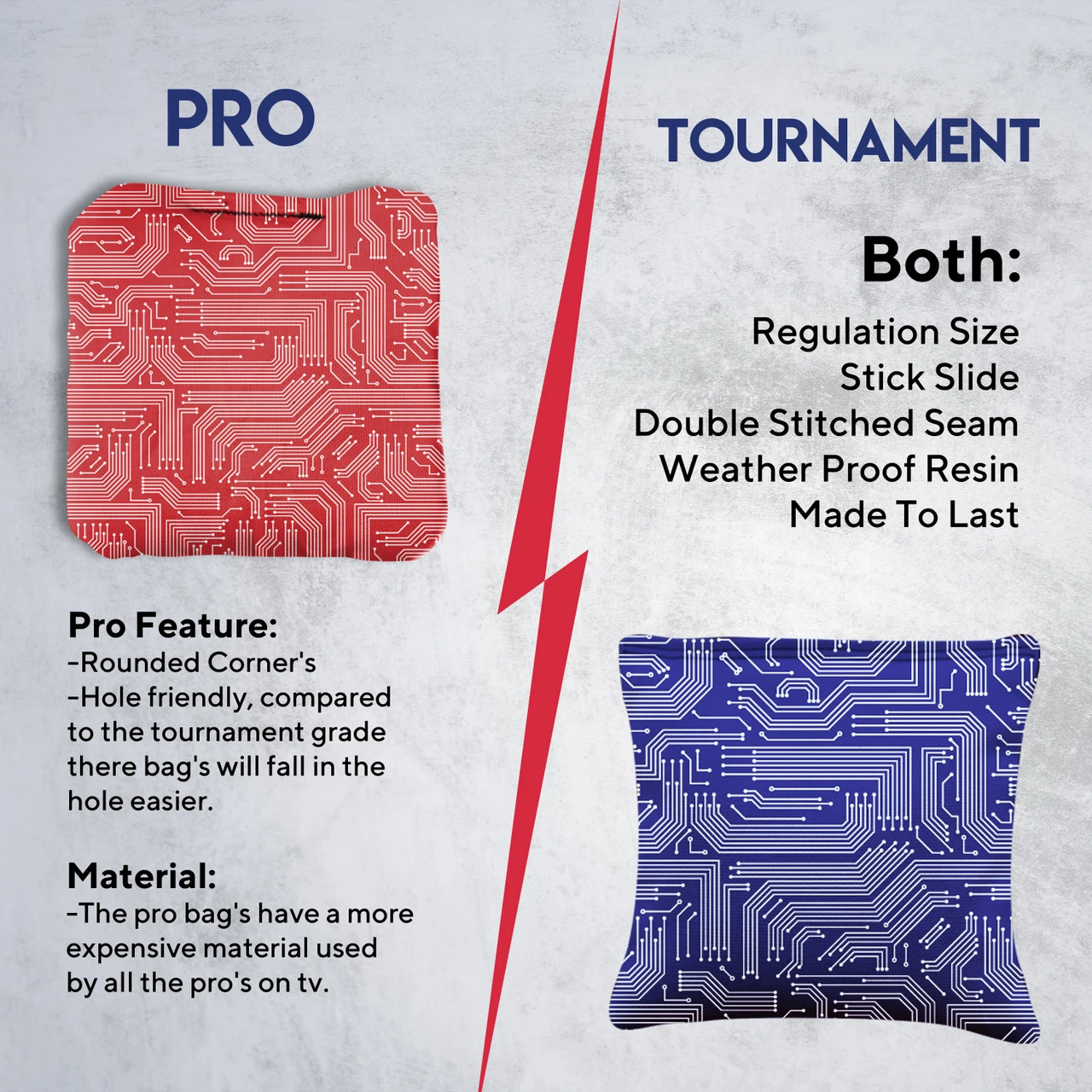 Red Blue Tech Professional Cornhole Bags - Set Of 8 6 Red Blue Tech Professional Cornhole Bags - Set Of 8 - Image 6