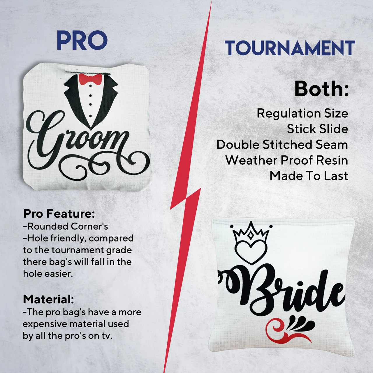 Bride Groom Professional Cornhole Bags - Set Of 8 6 Bride Groom Professional Cornhole Bags - Set Of 8 - Image 6