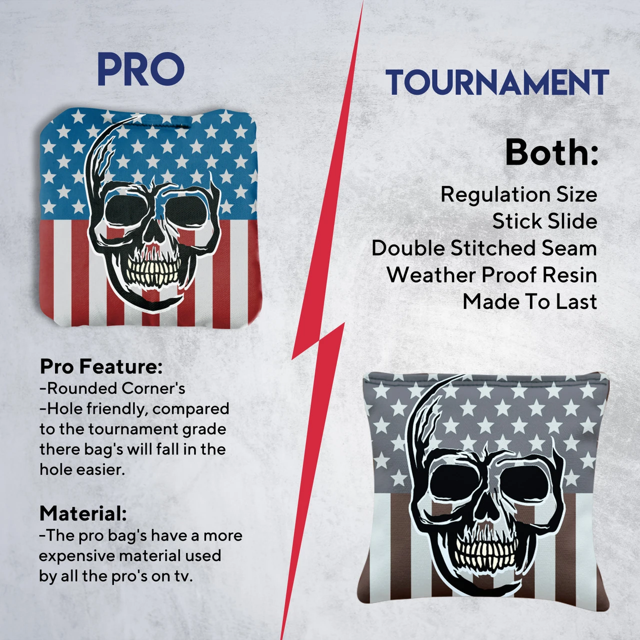 Skull Over Flag Professional Cornhole Bags - Set Of 8 6 Skull Over Flag Professional Cornhole Bags - Set Of 8 - Image 6